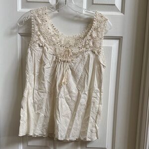 Chic Cream Lace Women's Blouse